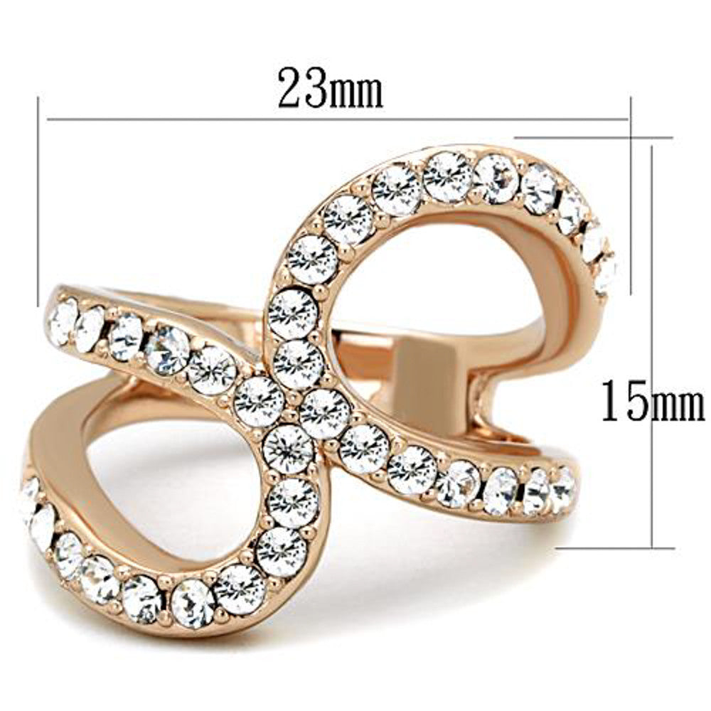 ARTK1695 Stainless Steel Rose Gold Plated 1.02 Ct Crystal Fashion Ring Women's Size 5-1 0